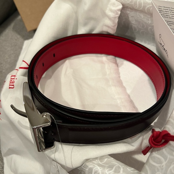 New Christian Louboutin Dark Brown Leather Belt - Picture 4 of 14